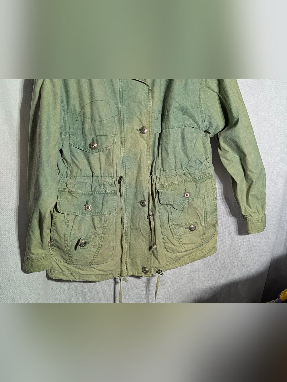 Vintage Mulberry Street Field Jacket Olive Green Utility Coat L - Picture 3 of 8